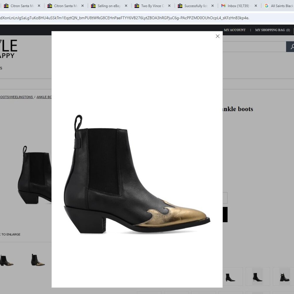 All Saints Show Stopper Black & Gold Boots - Rare - NIB - 9 - $300 OBO